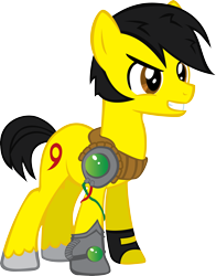 Size: 4011x5119 | Tagged: safe, artist:polygonical, cyborg, earth pony, pony, absurd resolution, crossover, determined, grin, ponified, short hair, short tail, simple background, smiling, solo, tail, transparent background, vector, wild 9