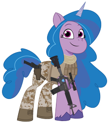 Size: 1054x1200 | Tagged: safe, artist:edy_january, artist:prixy05, artist:tharn666, edit, vector edit, izzy moonbow, pony, unicorn, g5, my little pony: tell your tale, assault rifle, australia, black dogs squats, carbine, clothes, desert, glock, glock 17, glock18c, gun, handgun, link in description, m4a1, machine pistol, military, military pony, military uniform, pistol, rifle, simple background, soldier, soldier pony, solo, special forces, tactical squad, transparent background, uniform, united states, us army, vector, vest armor, weapon, xm177e1