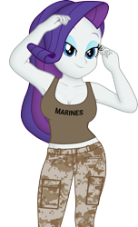 Size: 1377x2261 | Tagged: safe, artist:ah96, artist:edy_january, edit, editor:ah96, vector edit, rarity, human, equestria girls, g4, breasts, busty rarity, clothes, link in description, looking at you, marine, marines, military, military uniform, simple background, smiling, smiling at you, soldier, solo, stupid sexy rarity, tank top, transparent background, uniform, usmc, vector