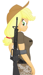 Size: 2163x3742 | Tagged: safe, artist:ah96, artist:edy_january, artist:tharn666, edit, editor:ah96, vector edit, applejack, human, equestria girls, g4, angry, applejack's hat, assault rifle, breasts, busty applejack, clothes, cowboy hat, gun, hat, high res, link in description, looking at you, m16, m16a4, marine, marines, military, military uniform, rifle, shirt, simple background, soldier, solo, stupid sexy applejack, t-shirt, transparent background, uniform, usmc, vector, weapon