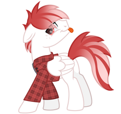 Size: 3600x3400 | Tagged: safe, artist:ponkus, oc, oc:deepest apologies, pegasus, pony, :p, clothes, flannel, high res, male, male oc, simple background, smug, solo, stallion, tongue out, transparent background