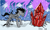 Size: 2048x1249 | Tagged: safe, artist:lili dash, idw, king sombra, pony, umbrum, unicorn, g4, my little pony: fiendship is magic, arctic, atg 2023, crystal, dark magic, magic, male, mountain, mountain range, newbie artist training grounds, snow, solo, stallion