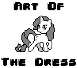 Size: 775x684 | Tagged: safe, artist:polygonical, rarity, pony, unicorn, g4, season 1, suited for success, 8-bit, art of the dress, female, game boy, grayscale, mare, monochrome, pixel art, raised hoof, simple background, smiling, solo, song cover, white background