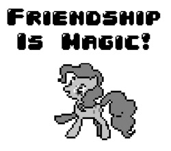 Size: 775x684 | Tagged: safe, artist:polygonical, pinkie pie, earth pony, pony, friendship is magic, g4, season 1, 8-bit, female, game boy, grayscale, laughter song, mare, monochrome, pixel art, pose, simple background, solo, song cover, white background