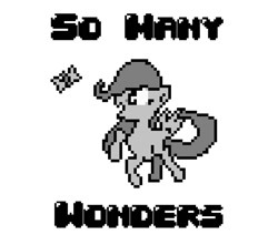 Size: 775x684 | Tagged: safe, artist:polygonical, fluttershy, butterfly, pegasus, pony, g4, season 1, the cutie mark chronicles, 8-bit, female, filly, filly fluttershy, flying, game boy, grayscale, monochrome, pixel art, simple background, so many wonders, solo, song cover, white background, younger