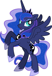 Size: 1761x2556 | Tagged: safe, editor:catachromatic, princess luna, alicorn, pony, g4, .svg available, female, mare, open mouth, open smile, simple background, smiling, solo, stock vector, svg, transparent background, vector