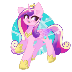 Size: 1080x1080 | Tagged: safe, artist:flower-black, derpibooru exclusive, princess cadance, alicorn, pony, g4, colored wings, female, heart, heart eyes, jewelry, mare, multicolored hair, multicolored wings, regalia, simple background, solo, transparent background, wingding eyes, wings