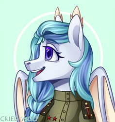 Size: 1800x1900 | Tagged: artist needed, safe, oc, oc:anyuta, bat pony, pony, clothes, female, mare, military uniform, red army, simple background, solo, soviet union, uniform