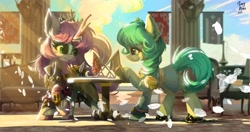 Size: 1422x750 | Tagged: safe, artist:tinybenz, oc, oc only, oc:alesia snezhnaya, kirin, pony, equestria at war mod, alexia, meeting, princess, tsar