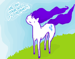 Size: 666x527 | Tagged: safe, artist:seniorpony, rarity, pony, unicorn, g4, are you there god? it's me margaret, dot eyes, female, flowing mane, mare, ms paint, no nose, noodle limbs, praying, solo, stylistic suck