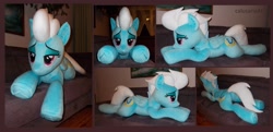 Size: 3540x1716 | Tagged: safe, artist:calusariac, fleetfoot, pony, g4, irl, lying down, photo, plushie, prone, solo