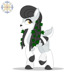 Size: 1999x2000 | Tagged: safe, artist:r4hucksake, ivy, oc, oc only, oc:astrid borghildsdottir, deer, deer pony, original species, peryton, g2, cloven hooves, colored wings, concave belly, doe, female, multicolored wings, simple background, slender, solo, thin, transparent background, wings
