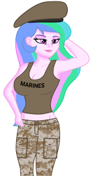 Size: 1600x3000 | Tagged: safe, artist:ah96, artist:edy_january, edit, editor:ah96, vector edit, princess celestia, principal celestia, human, equestria girls, g4, my little pony equestria girls: better together, agen, beret, big breasts, breasts, busty princess celestia, call of duty, camouflage, cia, clothes, colonel, colonel celestia, female, hat, leader, link in description, major, major colonel, marine, marines, military, military uniform, sexy, simple background, soldier, solo, tank top, transparent background, uniform, usmc, vector