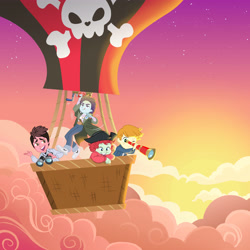 Size: 4800x4800 | Tagged: safe, artist:sapphiregamgee, human, equestria girls, g4, chunk, cloud, cloudy, crossover, data, equestria girls-ified, goonies, hot air balloon, mikey, mouth, the goonies