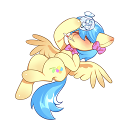 Size: 2480x2480 | Tagged: artist needed, safe, oc, oc only, oc:lrivulet, oc:zoran, oc:左岸, pegasus, pony, blushing, high res, ice, sick, simple background, solo, thermometer, transparent background