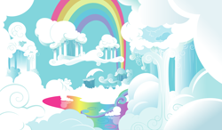Size: 6857x4000 | Tagged: safe, g4, official, .svg available, absurd resolution, background, cloud, cloudsdale, column, liquid rainbow, no pony, rainbow, scenery, sky, stock vector, svg, vector