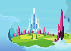 Size: 6491x4658 | Tagged: safe, g4, official, .svg available, background, building, crystal castle, crystal empire, error, scenery, sky, snow, stock vector, svg, vector