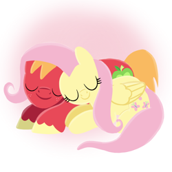 Size: 1400x1400 | Tagged: safe, artist:mlplary6, big macintosh, fluttershy, earth pony, pegasus, pony, g4, boyfriend and girlfriend, duo, female, love, lying down, male, mare, ship:fluttermac, shipping, sleeping, smiling, snuggling, stallion, straight