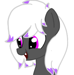 Size: 889x899 | Tagged: safe, artist:bright skie, dyed mane, fangs, female, mare, simple background, smiling, solo, transparent background