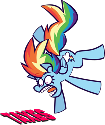 Size: 4113x4896 | Tagged: safe, artist:threetwotwo32232, rainbow dash, pegasus, pony, g4, female, mare, scared, simple background, solo, taxes, transparent background