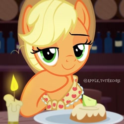 Size: 1080x1080 | Tagged: safe, artist:apple.tothecore, applejack, earth pony, pony, g4, the last problem, candle, female, mare, older, older applejack, solo