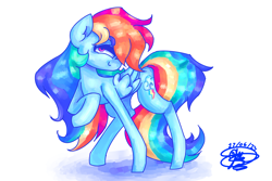 Size: 3600x2400 | Tagged: safe, artist:mannybcadavera, rainbow dash, pegasus, pony, g4, female, high res, looking at you, mare, signature, simple background, smiling, smiling at you, solo, white background