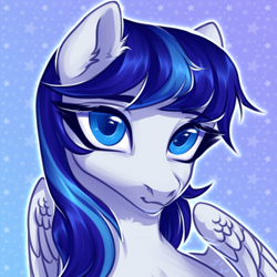 Size: 3000x3000 | Tagged: safe, artist:nika-rain, oc, oc only, oc:snowflake flower, pegasus, pony, bust, cute, female, high res, portrait, simple background, sketch, solo