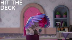 Size: 1920x1080 | Tagged: safe, edit, edited screencap, editor:quoterific, screencap, zipp storm, pegasus, pony, g5, my little pony: make your mark, my little pony: make your mark chapter 3, winter wishday, spoiler:g5, spoiler:winter wishday, covering, female, hoof hold, mare, solo, wing covering, wings