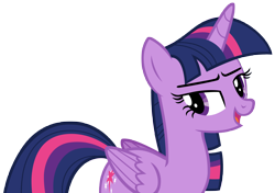 Size: 8380x5886 | Tagged: safe, artist:andoanimalia, twilight sparkle, alicorn, pony, bats!, g4, female, mare, simple background, smiling, solo, transparent background, twilight sparkle (alicorn), vector