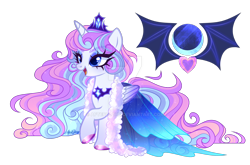 Size: 1920x1266 | Tagged: safe, artist:afterglory, oc, oc only, alicorn, pony, adoptable, deviantart watermark, female, magical lesbian spawn, mare, obtrusive watermark, offspring, parent:princess cadance, parent:princess luna, parents:lundance, simple background, solo, transparent background, watermark