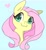 Size: 2698x2935 | Tagged: safe, artist:twiliset, derpibooru exclusive, fluttershy, pegasus, pony, g4, :3, blue background, blushing, cute, female, heart, high res, looking at you, mare, shyabetes, simple background, smiling, smiling at you, solo, starry eyes, wingding eyes