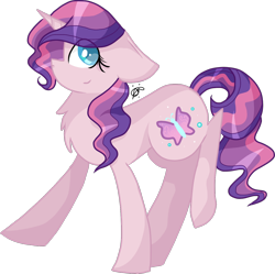 Size: 1420x1414 | Tagged: safe, artist:gallantserver, oc, oc only, oc:lavender lace, pony, unicorn, concave belly, female, magical lesbian spawn, mare, offspring, parent:fluttershy, parent:rarity, parents:flarity, simple background, solo, transparent background