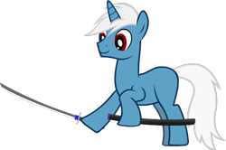 Size: 480x319 | Tagged: safe, artist:lelnn_189, oc, oc only, oc:mazerath, pony, unicorn, simple background, solo, sword, transparent background, weapon