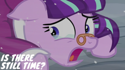 Size: 1280x720 | Tagged: safe, edit, edited screencap, editor:quoterific, screencap, snowfall frost, starlight glimmer, pony, unicorn, a hearth's warming tail, g4, season 6, clothes, crying, frock coat, shirt, solo, tears of fear
