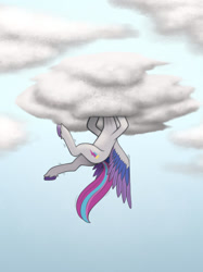 Size: 1024x1366 | Tagged: safe, artist:zetamad, zipp storm, pegasus, pony, g5, atg 2023, cloud, head in the clouds, newbie artist training grounds, solo, stuck