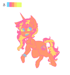 Size: 960x1027 | Tagged: safe, artist:jackytheripperart, sunset shimmer, pony, unicorn, g4, color palette, simple background, smiling, solo, spiked wristband, white background, wristband
