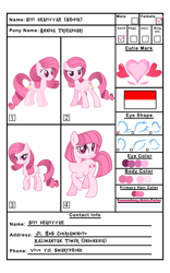Size: 795x1275 | Tagged: safe, artist:kittmouri, artist:muhammad yunus, oc, oc only, oc:annisa trihapsari, earth pony, pony, g4, earth pony oc, female, ibispaint x, indonesia, looking at you, mare, reference sheet, simple background, smiling, smiling at you, solo, white background
