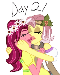 Size: 3000x3757 | Tagged: safe, artist:ktd1993, gloriosa daisy, vignette valencia, human, equestria girls, g4, duo, female, gloriette, high res, kiss on the lips, kissing, lesbian, shipping, simple background, transparent background