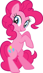 Size: 2741x4600 | Tagged: safe, pinkie pie, earth pony, pony, g4, official, .svg available, bipedal, cute, diapinkes, female, mare, simple background, smiling, solo, stock vector, svg, transparent background, vector