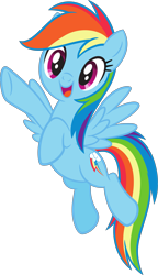 Size: 2700x4691 | Tagged: safe, rainbow dash, pegasus, pony, g4, official, .svg available, female, flying, mare, open mouth, open smile, simple background, smiling, solo, stock vector, svg, transparent background, vector