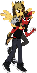 Size: 1617x3122 | Tagged: safe, artist:lightningbolt, derpibooru exclusive, human, equestria girls 10th anniversary, equestria girls, g4, .svg available, alex gaskarth, all time low, annoyed, belt, carrying, clothes, converse, denim, duo, duo male, dyed hair, ear fluff, equestria girls-ified, flying, frown, glowing, glowing hands, grabbing, happy, horn, horned humanization, jack barakat, jeans, jewelry, looking down, magic, male, necklace, open mouth, pants, ponied up, shirt, shoes, show accurate, simple background, spread wings, svg, t-shirt, tail, tailed humanization, transparent background, vector, wings