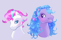 Size: 1955x1283 | Tagged: safe, artist:aztrial, izzy moonbow, zipp storm, pegasus, pony, unicorn, g3, g5, g5 to g3, generation leap