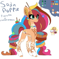 Size: 2000x2000 | Tagged: safe, artist:razorclaw101, oc, oc only, oc:soda pop pie, earth pony, pony, coat markings, color palette, eye clipping through hair, female, high res, mare, offspring, parent:cheese sandwich, parent:pinkie pie, parents:cheesepie, simple background, solo, white background