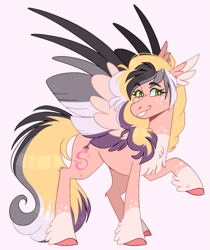 Size: 1025x1218 | Tagged: safe, artist:wanderingpegasus, oc, oc only, pegasus, pony, asexual pride flag, pride, pride flag, simple background, solo, spread wings, white background, wings