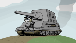 Size: 3840x2160 | Tagged: safe, artist:borgib, oc, oc:aryanne, earth pony, pony, female, germany, high res, jagdtiger, mare, solo, tank (vehicle), world war ii