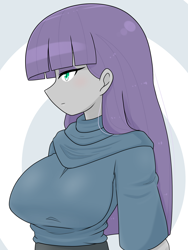 Size: 1668x2224 | Tagged: safe, artist:batipin, maud pie, human, equestria girls, g4, big breasts, breasts, busty maud pie, female, profile, simple background, solo