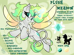 Size: 2000x1500 | Tagged: safe, artist:starcasteclipse, oc, oc only, oc:plushmeadow, nymph, original species, pony, reference sheet, solo