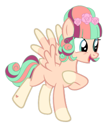 Size: 1287x1456 | Tagged: safe, artist:glamgoria-adopts, oc, oc only, pegasus, pony, base used, coat markings, colored wings, colored wingtips, female, flower, flower in hair, mare, multicolored hair, offspring, parent:big macintosh, parent:fluttershy, parents:fluttermac, pegasus oc, simple background, socks (coat markings), solo, transparent background, wings