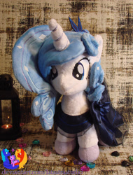 Size: 2231x2931 | Tagged: safe, artist:1stastrastudio, oc, oc only, oc:xiaoba, pony, unicorn, clothes, dress, female, filly, foal, high res, irl, lantern, photo, plushie, solo