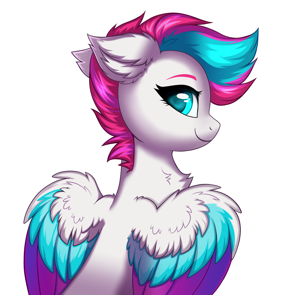 [chest fluff,commission,cute,female,floppy ears,g5,looking at you,looking back,mare,pegasus,pony,safe,simple background,solo,transparent background,ear fluff,looking back at you,smiling,smiling at you,colored pupils,absurd resolution,zipp storm,adorazipp,artist:confetticakez]